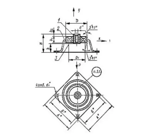 Амортизаторы приборные резинометаллические чашечные в Гомеле