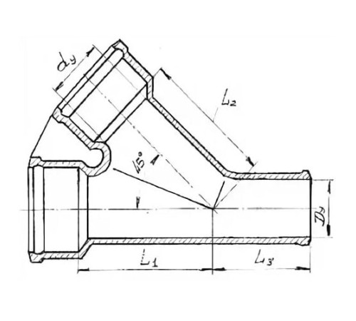 Косые чугунные тройники 45° в Гомеле с доставкой по Беларуси