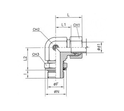 Угольники ввертные TN 514 с уплотнением в Гомеле