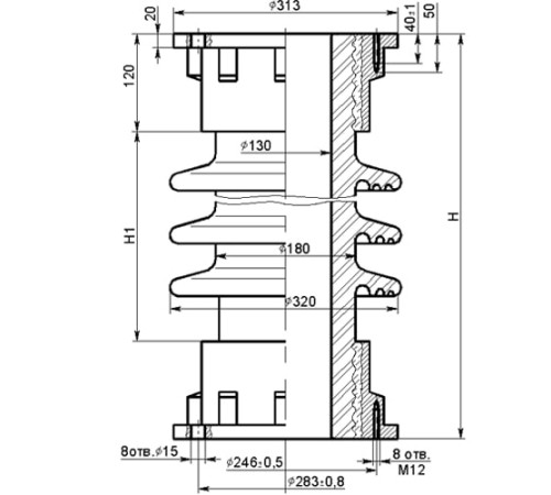 Фарфоровые армированные покрышки ПНК для конденсаторов в Гомеле