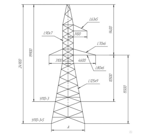 Промежуточно-угловые опоры ЛЭП в Гомеле с доставкой по Беларуси